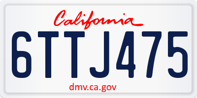 CA license plate 6TTJ475