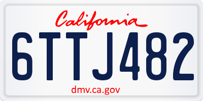 CA license plate 6TTJ482