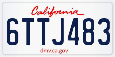 CA license plate 6TTJ483