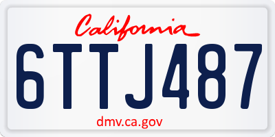 CA license plate 6TTJ487