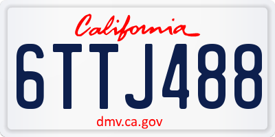 CA license plate 6TTJ488