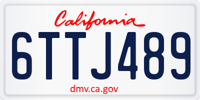 CA license plate 6TTJ489