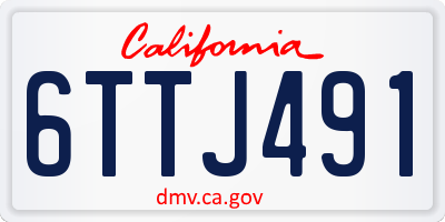 CA license plate 6TTJ491