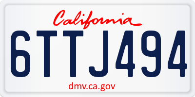 CA license plate 6TTJ494