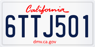 CA license plate 6TTJ501