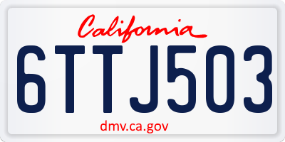 CA license plate 6TTJ503