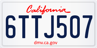 CA license plate 6TTJ507