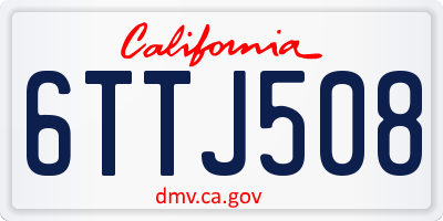 CA license plate 6TTJ508