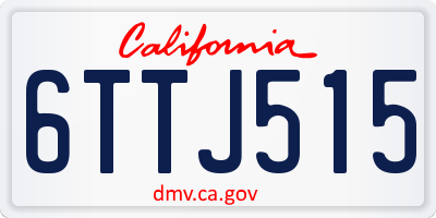 CA license plate 6TTJ515