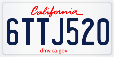 CA license plate 6TTJ520