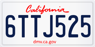 CA license plate 6TTJ525