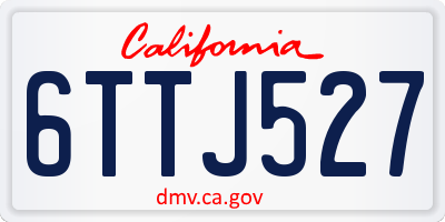CA license plate 6TTJ527