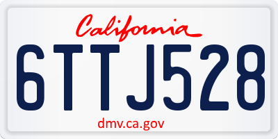 CA license plate 6TTJ528
