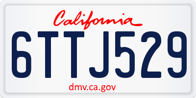 CA license plate 6TTJ529