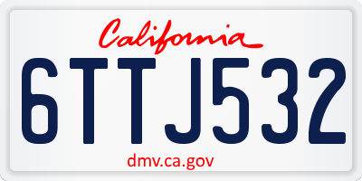 CA license plate 6TTJ532