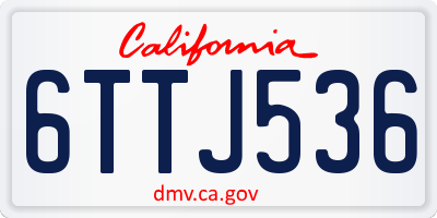 CA license plate 6TTJ536