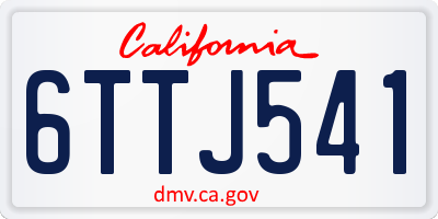 CA license plate 6TTJ541
