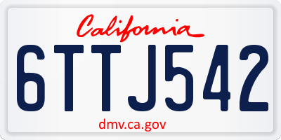 CA license plate 6TTJ542