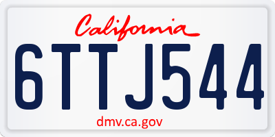 CA license plate 6TTJ544