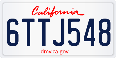 CA license plate 6TTJ548