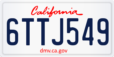 CA license plate 6TTJ549