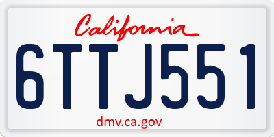 CA license plate 6TTJ551