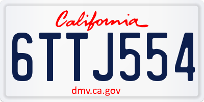 CA license plate 6TTJ554