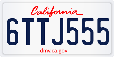 CA license plate 6TTJ555