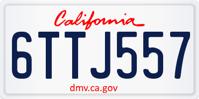 CA license plate 6TTJ557