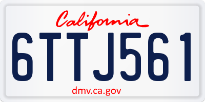 CA license plate 6TTJ561