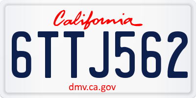 CA license plate 6TTJ562