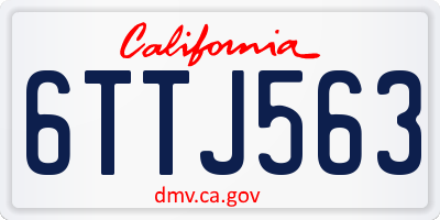 CA license plate 6TTJ563