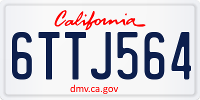 CA license plate 6TTJ564