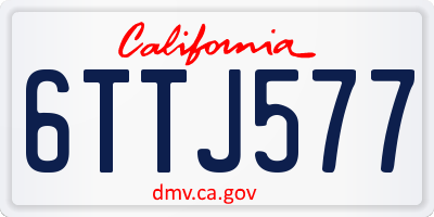CA license plate 6TTJ577