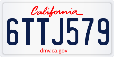 CA license plate 6TTJ579