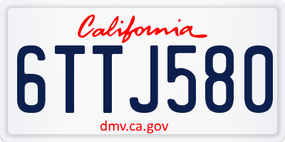 CA license plate 6TTJ580