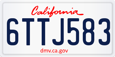 CA license plate 6TTJ583