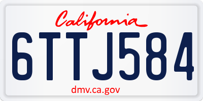 CA license plate 6TTJ584