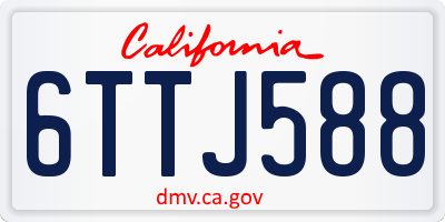 CA license plate 6TTJ588