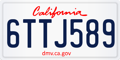 CA license plate 6TTJ589