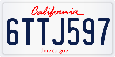 CA license plate 6TTJ597