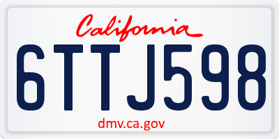 CA license plate 6TTJ598