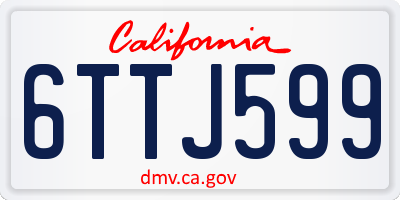 CA license plate 6TTJ599