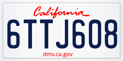 CA license plate 6TTJ608