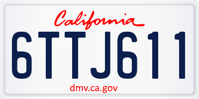 CA license plate 6TTJ611