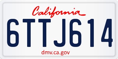 CA license plate 6TTJ614