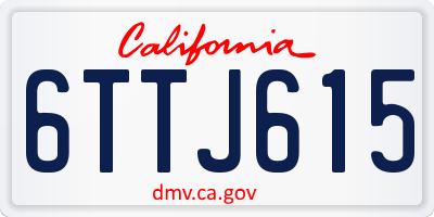 CA license plate 6TTJ615