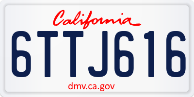 CA license plate 6TTJ616