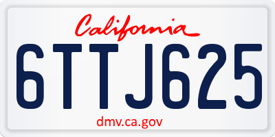 CA license plate 6TTJ625