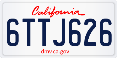 CA license plate 6TTJ626